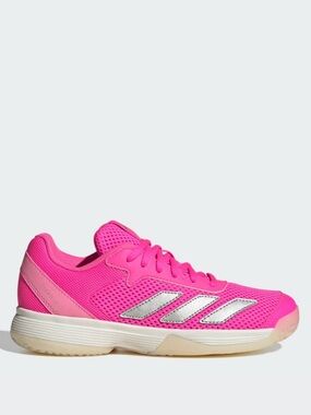 adidas Courtflash Kids' or women’s Tennis Shoes — Pink with Silver